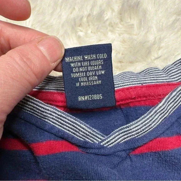 U.S. Polo Association T-Shirt Stripes V-Neck Blue & Red Size 4T - Picture 3 of 16